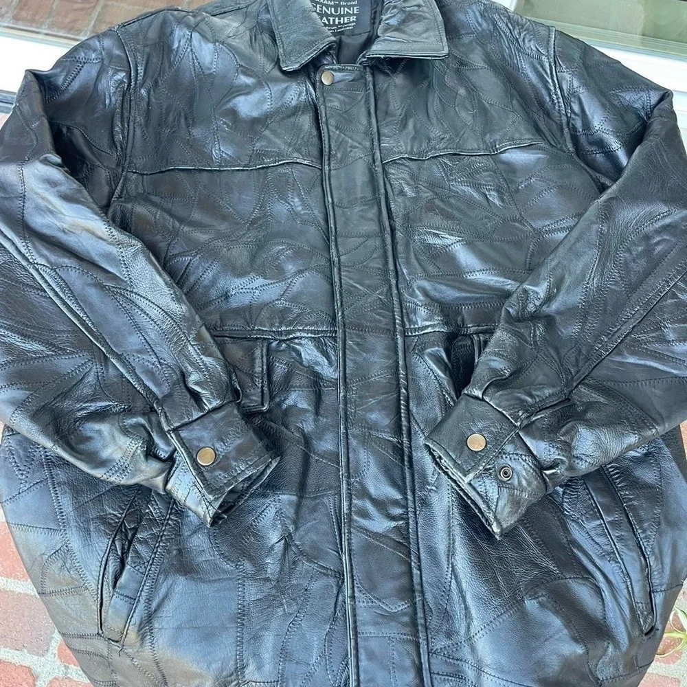 Vintage maxam genuine black leather jacket size XL men’s